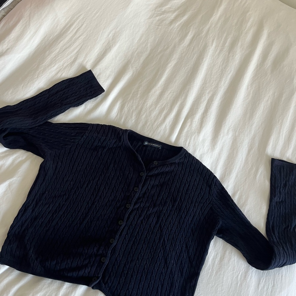 Brandy Melville Navy Cable Knit Cardigan